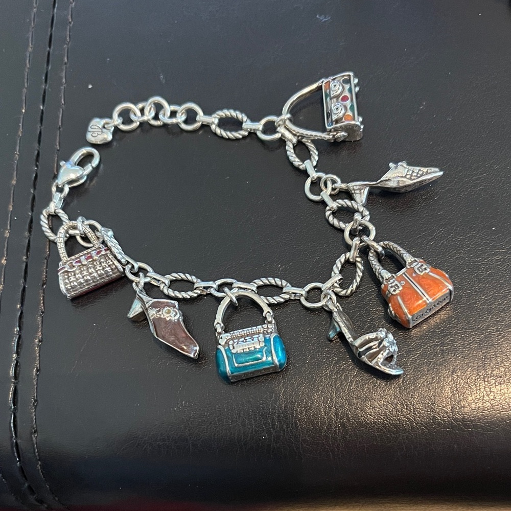 Brighton Silver Charm Bracelet with Colorful Charms